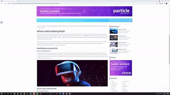 Animation depicting changing page design from light to dark mode