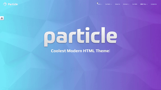 Animation showing page transitions and preloader effects