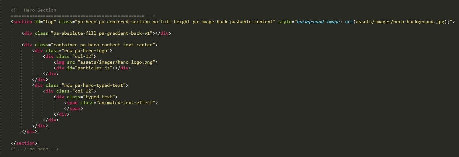 Depicting code structure of the Homepage