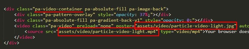 Showing how to enter your video and image info in the HTML code