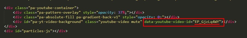 Showing how to insert YouTube video ID in our HTML code