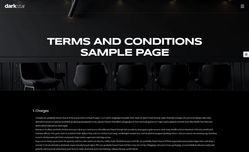 Screenshot of the demo website